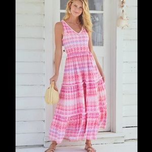 Cabana Life Napa Tiered Maxi Dress Tassel Ties